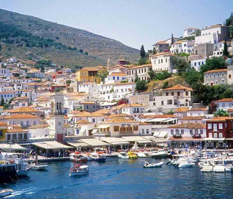 Aegina Island, a charming island near Athens, known for its ancient temple of Aphaia, beaches, and pistachio groves.