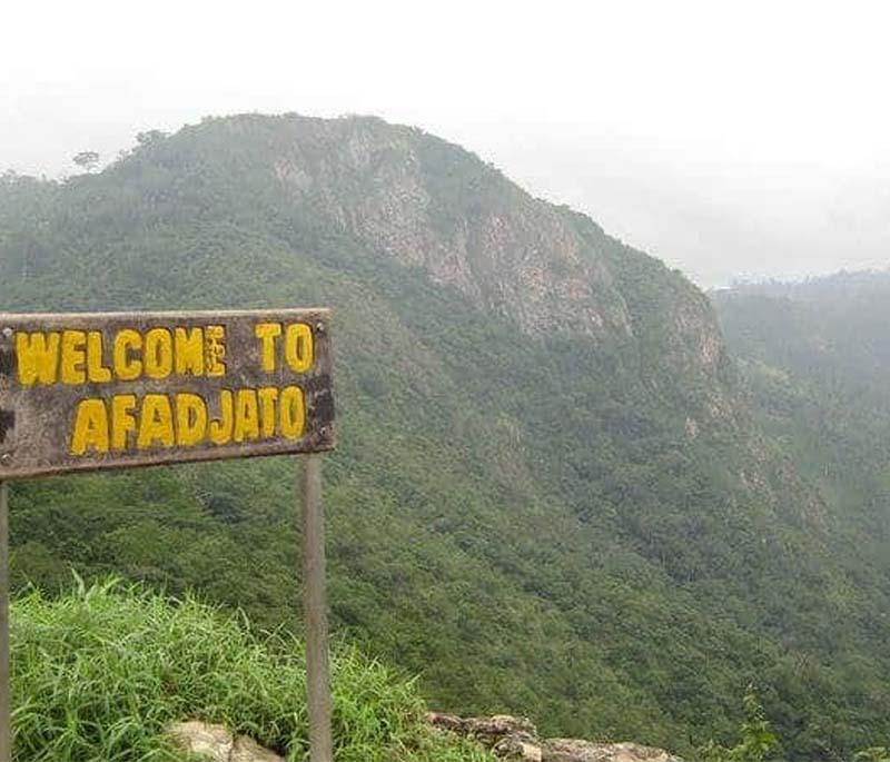 Afadzato Mountain, the highest mountain in Ghana, offering challenging hikes and rewarding panoramic views.