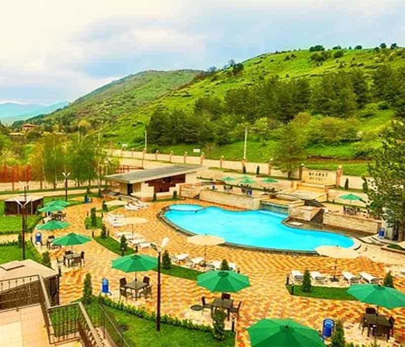 Aghveran Resort, showcasing serene mountain retreats ideal for relaxation, outdoor activities, and natural beauty.