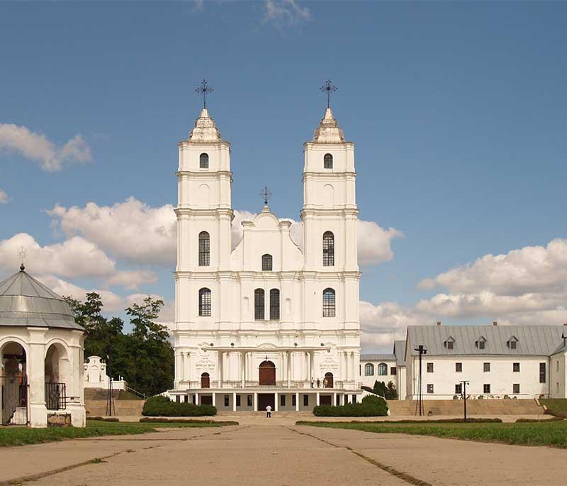 Aglona Basilica, a significant Catholic pilgrimage site known for its stunning baroque architecture and religious festivals.