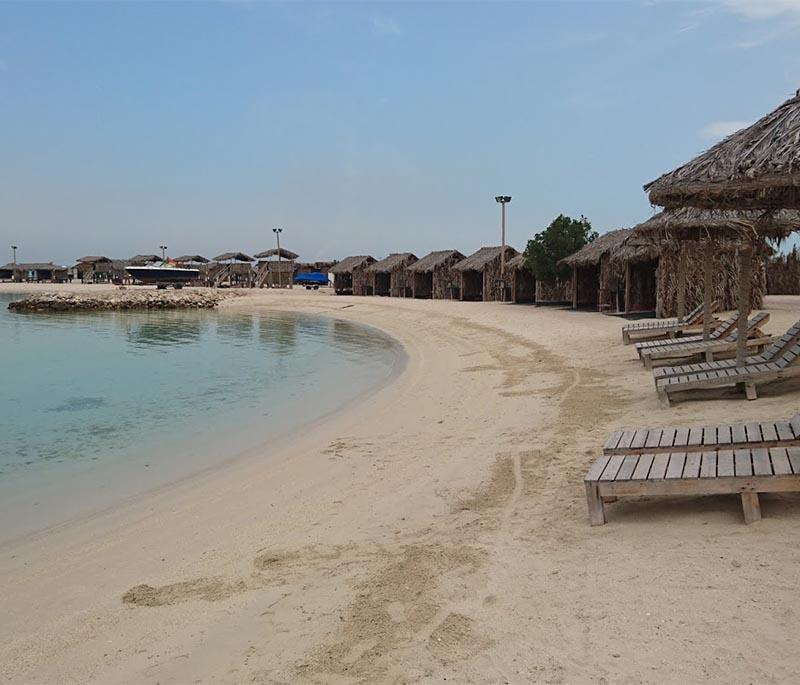 Al Dar Islands, depicting a group of resort islands offering beaches, water sports, and leisure activities near Manama.