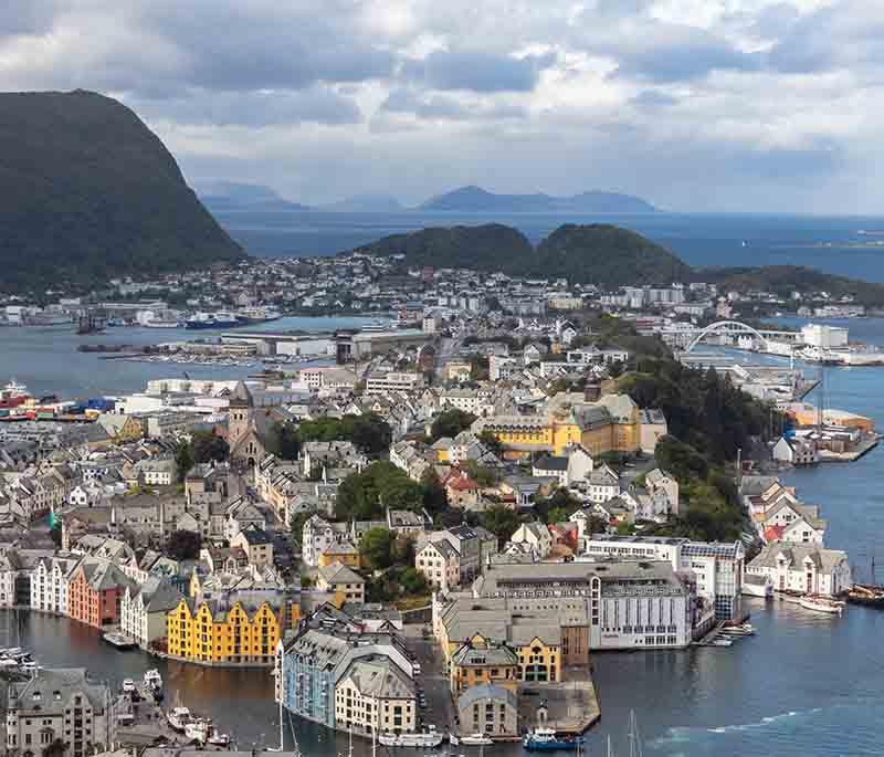 Ålesund - Famous for its Art Nouveau architecture, stunning views from the Aksla viewpoint, and coastal charm.