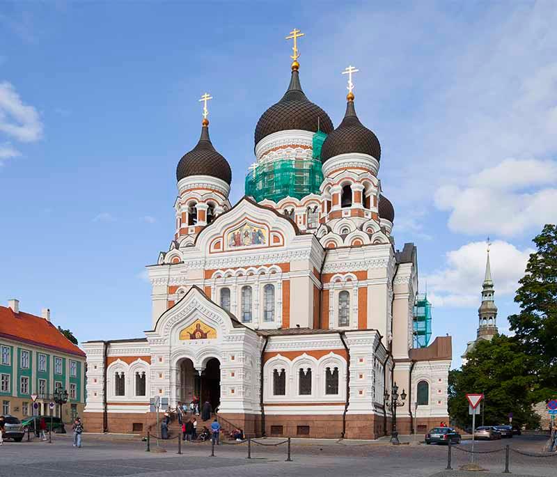 Alexander Nevsky Cathedral, a striking Russian Orthodox cathedral on Toompea Hill, known for its elaborate architecture.