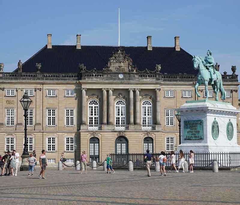 Amalienborg Palace, Copenhagen, the official residence of the Danish royal family, featuring four identical palace façades._Amalienborg Palace, Copenhagen, the official resi