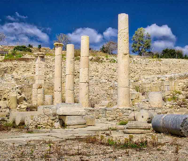 Amathus Archaeological Site, featuring the ruins of an ancient city with temples, tombs, and a basilica.