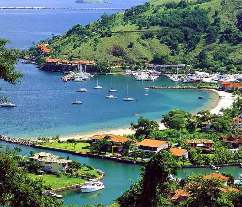 Angra dos Reis, a coastal region with numerous islands, clear waters, and opportunities for boating and snorkeling.