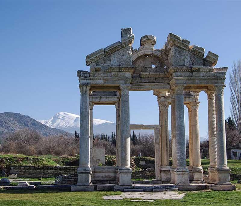 Aphrodisias - An ancient city dedicated to the goddess Aphrodite, known for its well-preserved ruins and marble sculptures.