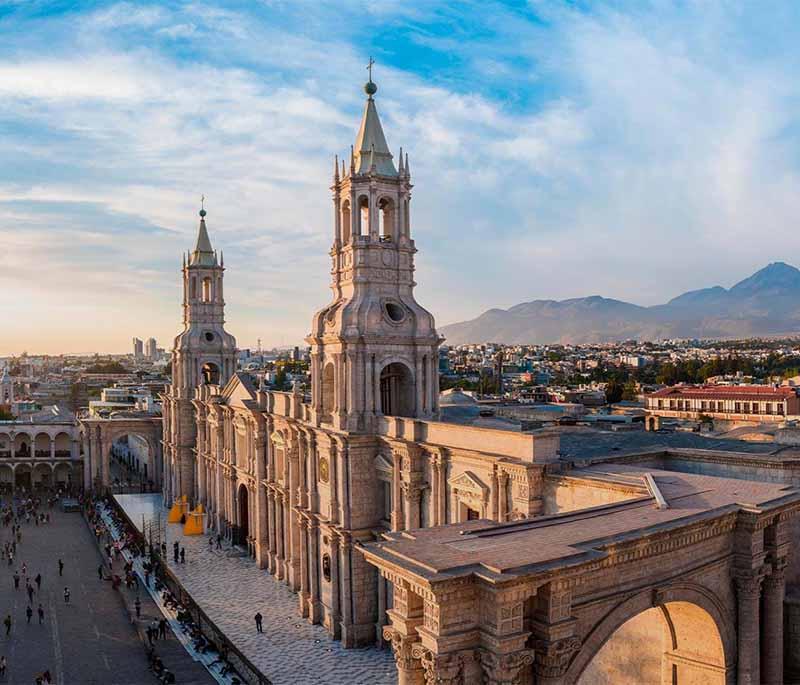 Arequipa - Known as the White City, featuring beautiful colonial buildings made from white volcanic stone called sillar.