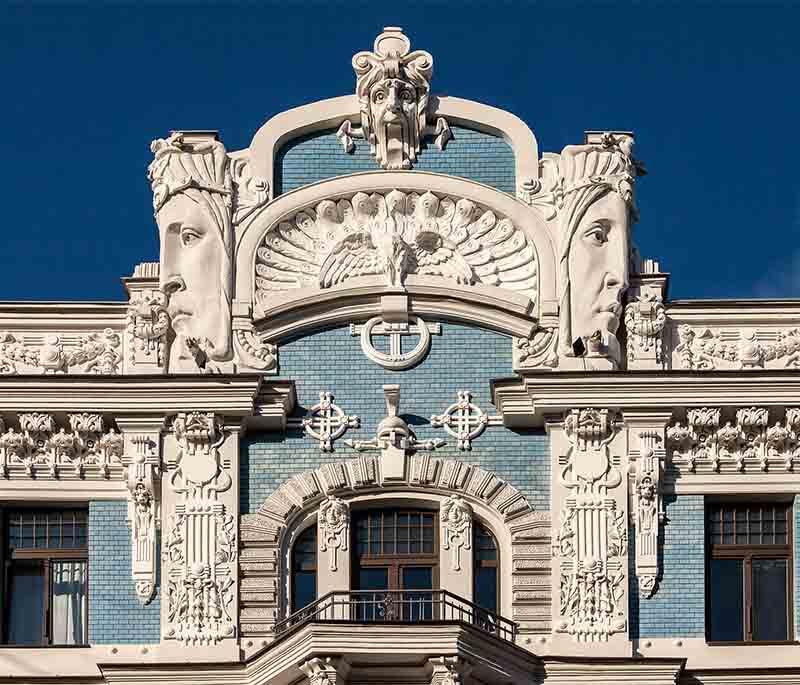 Art Nouveau District in Riga: Riga's Art Nouveau District features beautiful architecture and intricate facades.