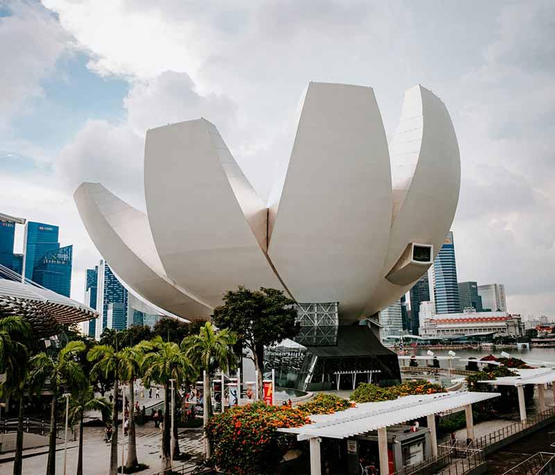 ArtScience Museum - A museum with exhibits at the intersection of art, science, culture, and technology at Marina Bay Sands.