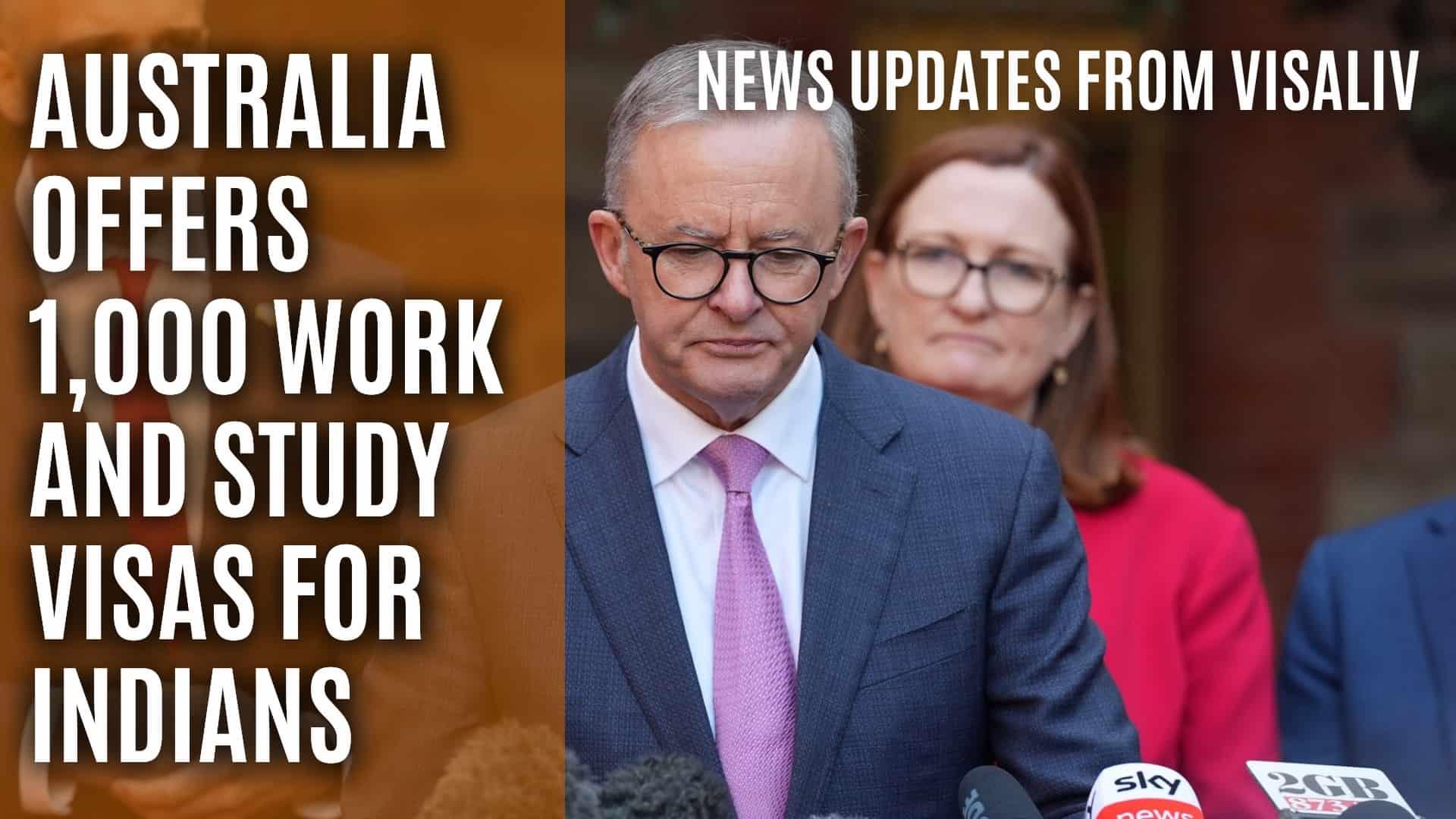 Alt Text: Australia announces 1,000 new work and study visas for Indian students and professionals, effective from October 1.