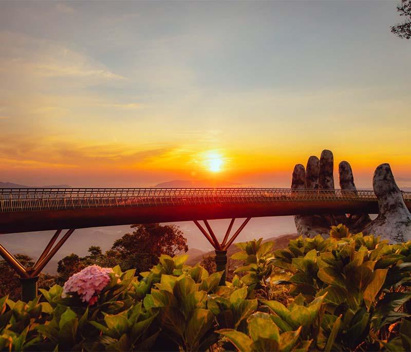 Ba Na Hills - A mountain resort with stunning views, French village architecture, and the famous Golden Bridge.