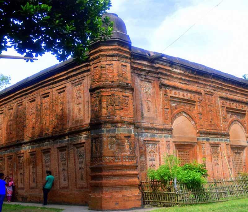 Bagha Mosque, Rajshahi, presenting the historic mosque with intricate terracotta decorations and rich history.