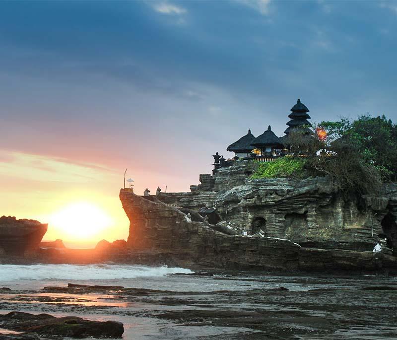 Bali Island, a popular tourist destination known for its stunning beaches, vibrant culture, and historic temples.