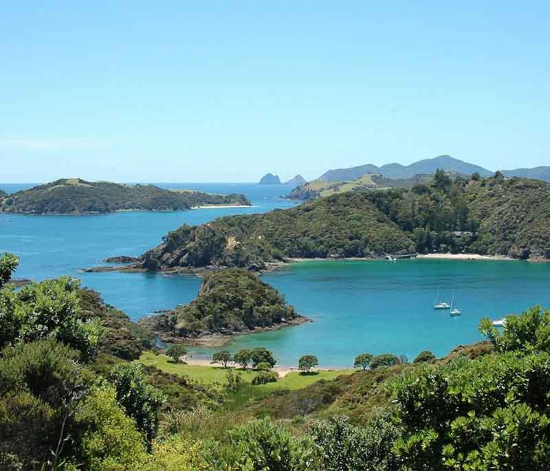 Bay of Islands, Northland - A picturesque region with over 140 subtropical islands, ideal for sailing and dolphin watching.