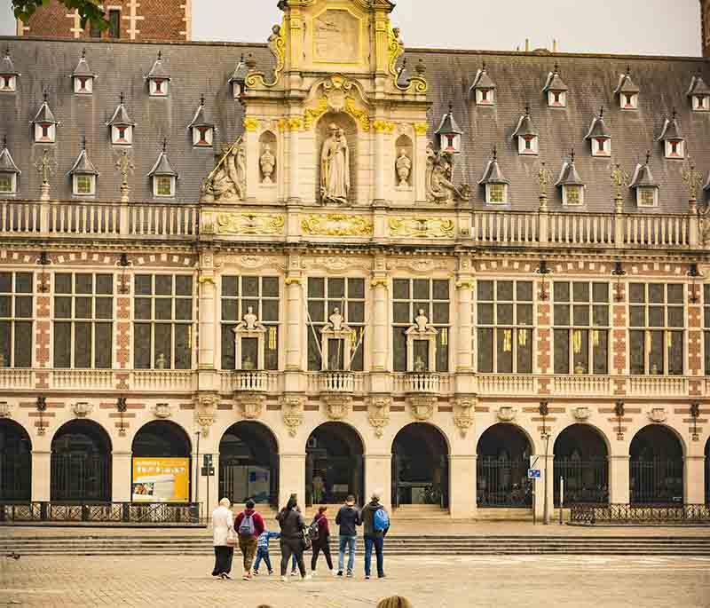 Beguinage of Leuven, a UNESCO World Heritage Site featuring a tranquil historic complex of houses and gardens.