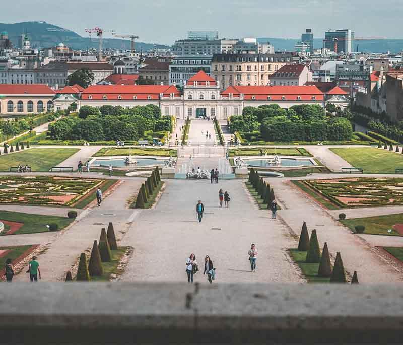 Belvedere Palace in Graz showcases exquisite baroque architecture with beautifully landscaped gardens and art collections.