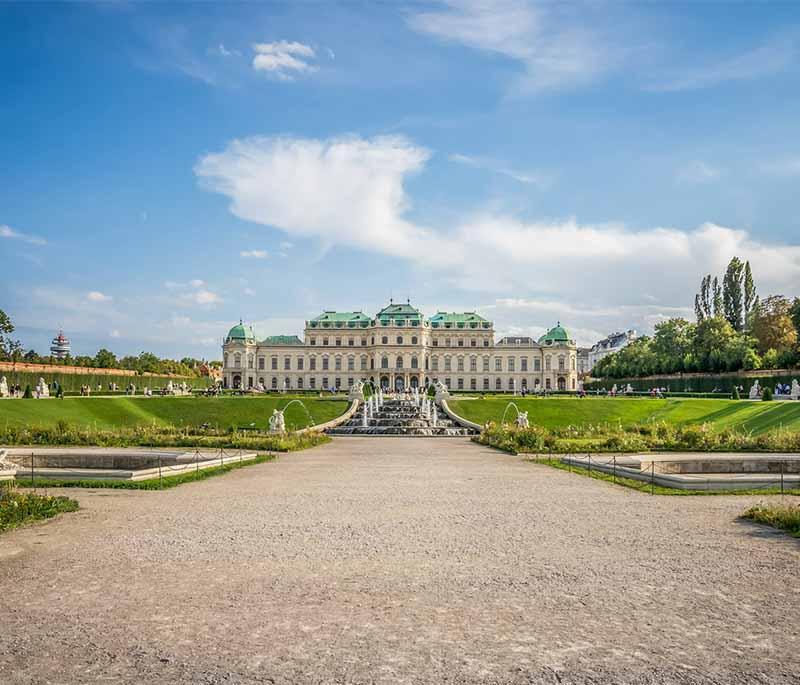 Belvedere Palace in Vienna features historic gardens and a rich collection of Austrian art, attracting art lovers worldwide.