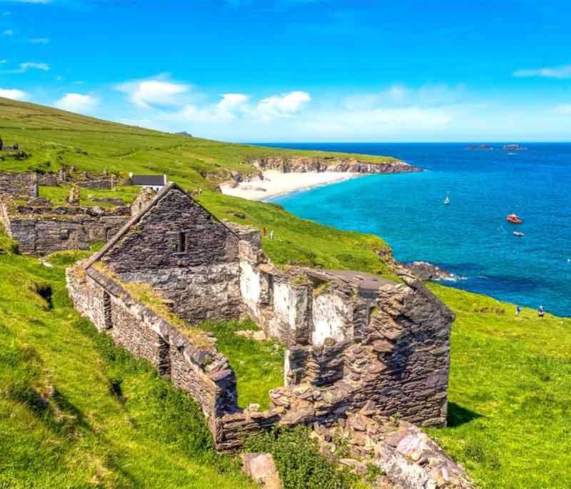 Blasket Islands, County Kerry, a group of islands known for their dramatic cliffs, rich history, and abandoned village.