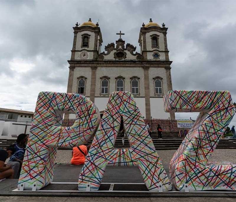 Bonfim Church, Salvador, a historic and culturally significant church known for its annual celebrations and colorful ribbons.