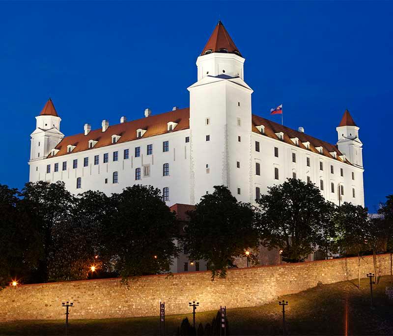 Bratislava Castle - An iconic castle offering panoramic views of the city and the Danube River, housing historical exhibits.