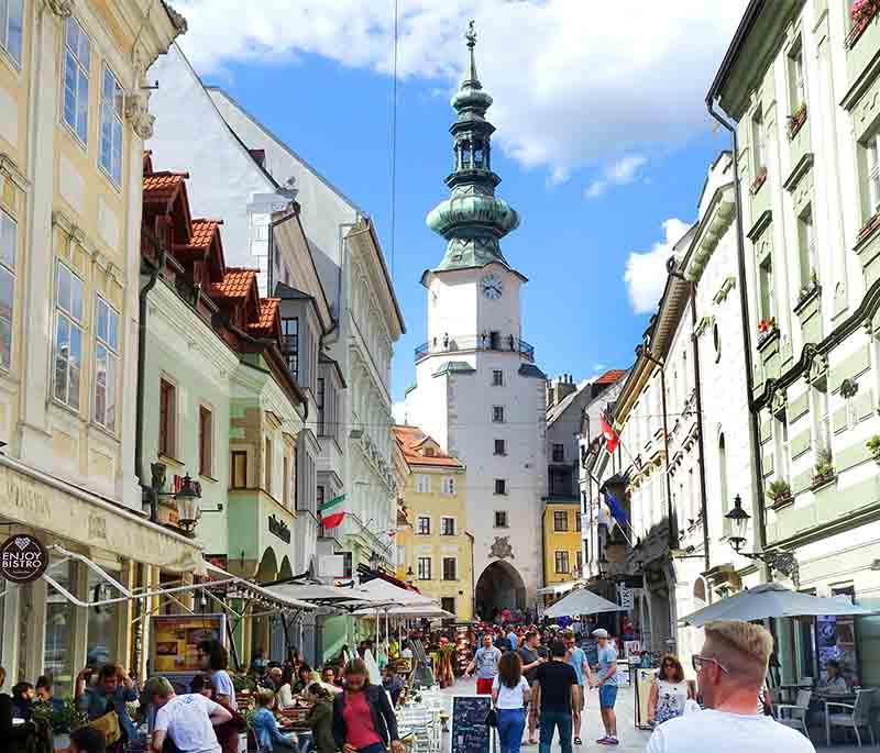 Bratislava Old Town - The historic district of Bratislava, featuring charming streets, historic buildings, and lively cafes.