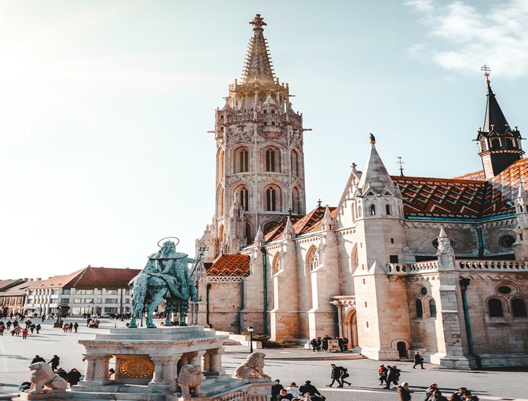 Budapest - Fisherman's Bastion, a fairy-tale-like terrace providing beautiful views of the city and the Danube River.
