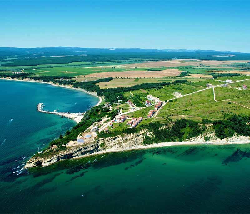 Byala, a coastal town with beautiful beaches along the Black Sea, popular for relaxation, water activities, and resorts.