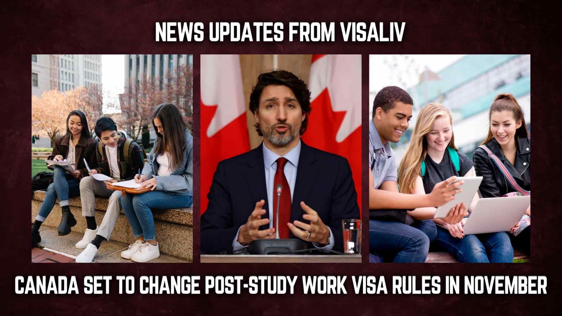 Canada plans to change post-study work visa rules in November, impacting international students' work opportunities.