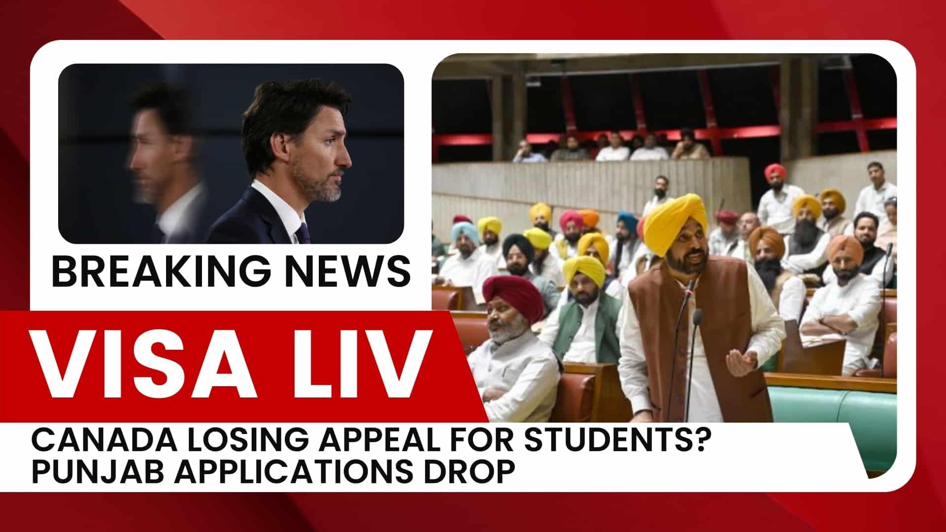 Decline in student visa applications from Punjab, India, showing reduced interest in studying in Canada.