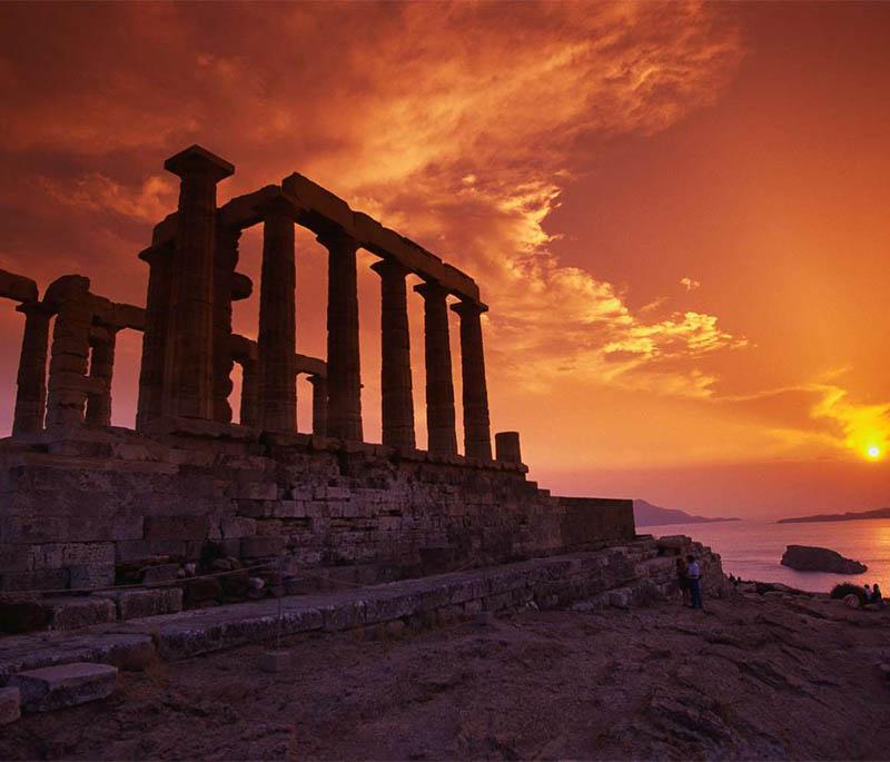 Cape Sounion, a promontory on the southern tip of the Attica peninsula, known for the Temple of Poseidon and sunset views.