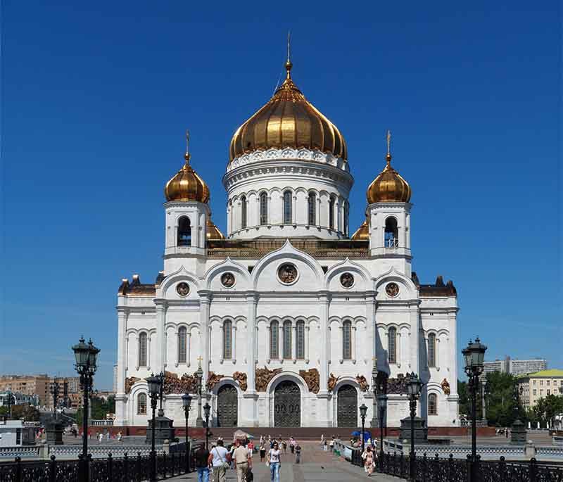 Cathedral of Christ the Savior in Moscow is a grand cathedral known for its stunning architecture and panoramic views.