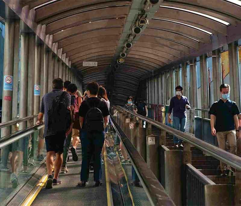Central-Mid-Levels Escalator in Hong Kong, the world’s longest outdoor covered escalator, connecting city levels with ease.