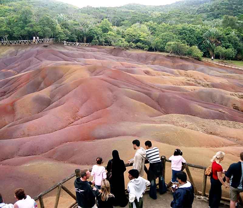 Chamarel Colored Earths - Famous for its vibrant, naturally colored sand dunes in a range of hues and scenic beauty.