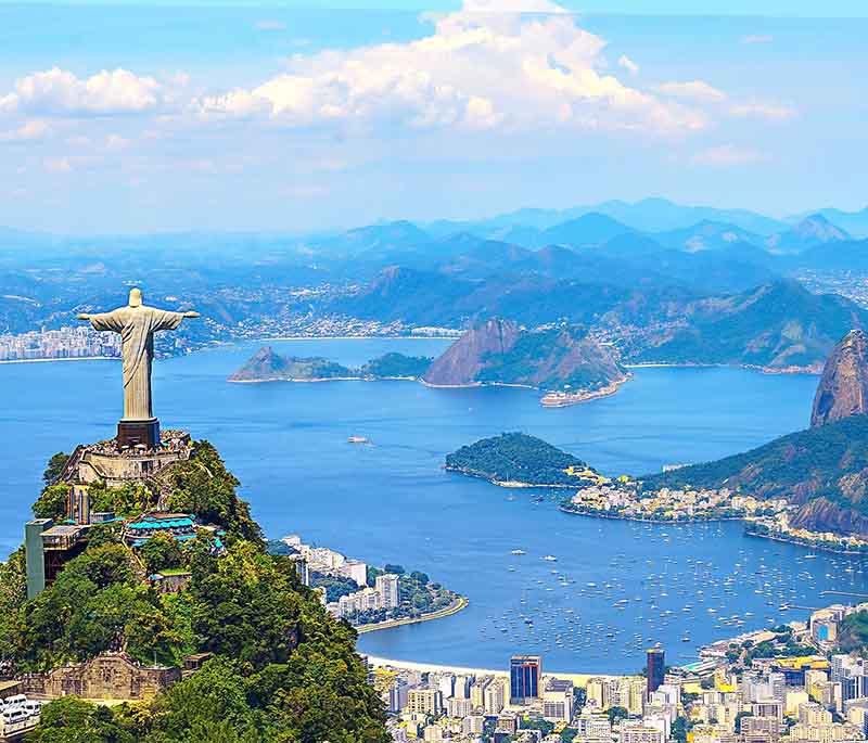 Christ the Redeemer, Rio de Janeiro, featuring the iconic statue overlooking the city from atop Corcovado Mountain.