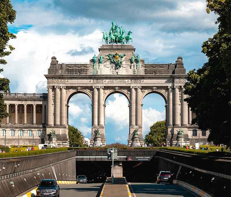 Cinquantenaire Park, Brussels, a large public park with triumphal arches and gardens, ideal for relaxation and exploration.