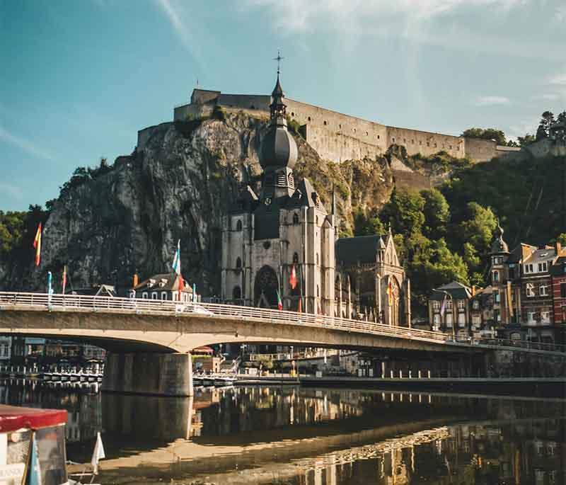 Citadel of Dinant, a historic fortress panoramic views of Dinant and the Meuse River, with a museum detailing its history.