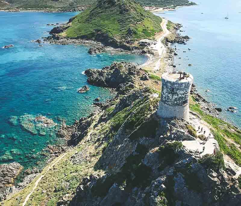 Corsica, including Ajaccio, Bonifacio, and Calvi, an island known for rugged landscapes, beaches, and rich cultural heritage.