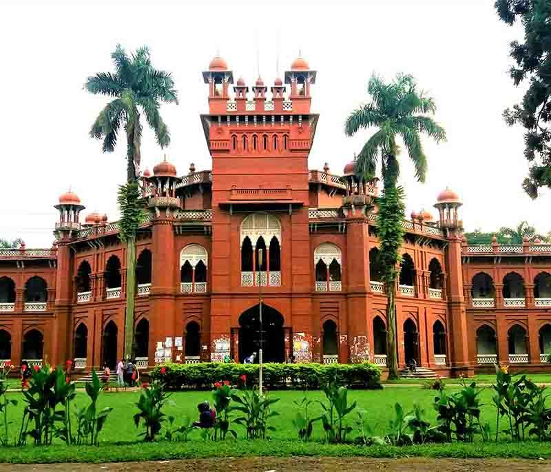 Curzon Hall, Dhaka, featuring the historical building of the University of Dhaka with its grand colonial architecture.