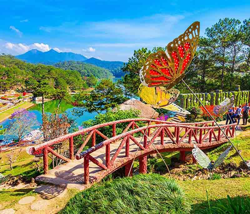 Da Lat - A charming mountain town known for its cool climate, French colonial architecture, and beautiful flower gardens.