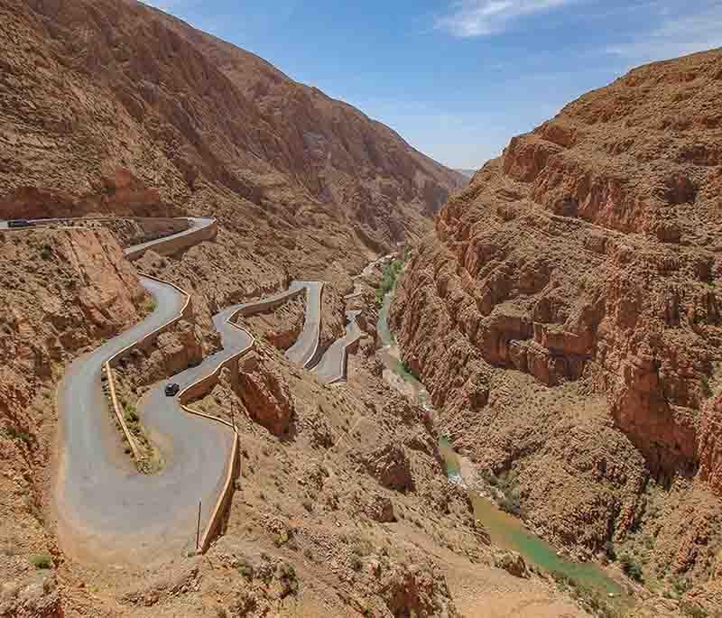 Dades Valley - Scenic Oasis: Known for its stunning scenery, lush oases, ancient kasbahs, and rugged landscapes.