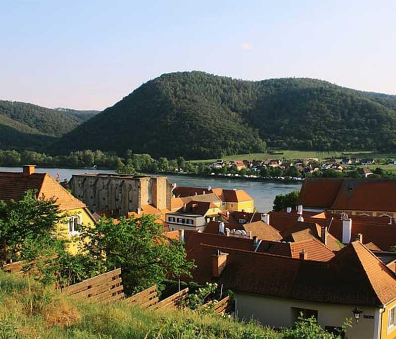 Danube Valley in Lower Austria is renowned for picturesque landscapes and historic sites along the majestic Danube River.
