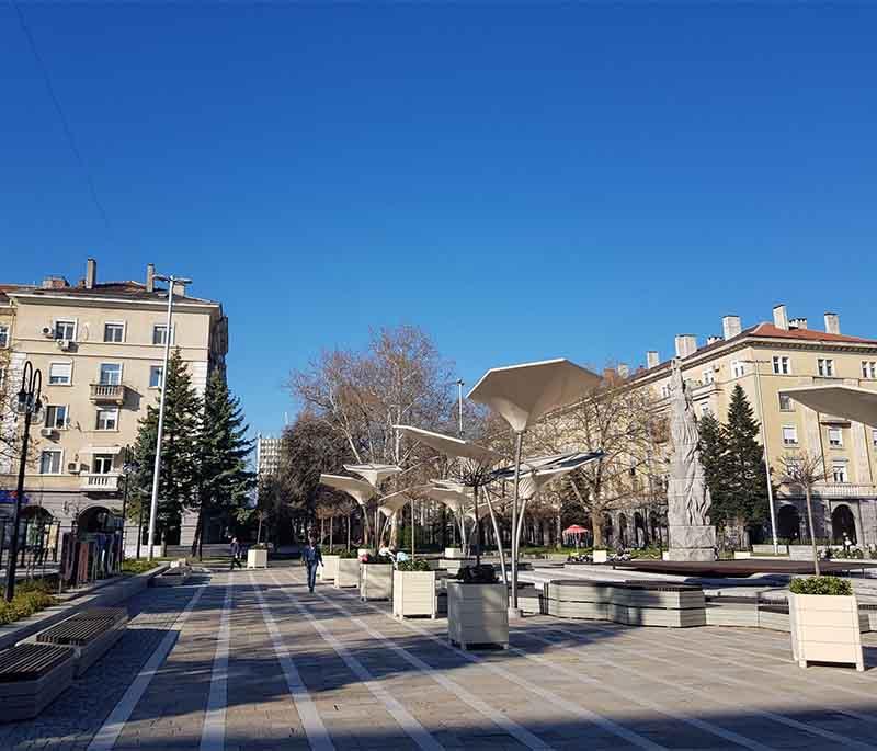 Dimitrovgrad, a town with a rich history, known for its socialist-era architecture and cultural landmarks.