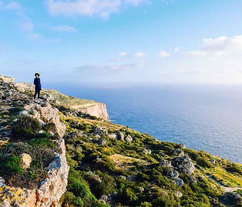 Dingli Cliffs, offering spectacular views and a sense of tranquility, are among Malta’s highest points.