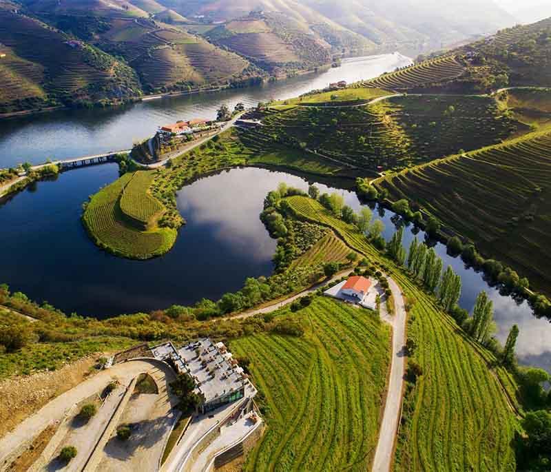 Douro Valley - A scenic region famous for its terraced vineyards along the Douro River, producing world-renowned port wine.