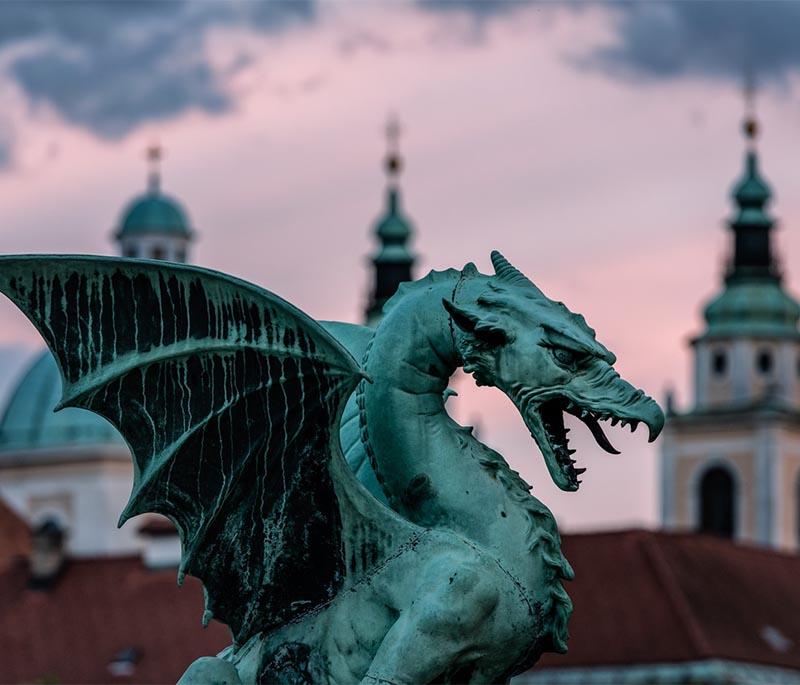 Dragon Bridge (Zmajski Most) - A historic bridge in Ljubljana, known for its dragon statues and Art Nouveau architecture.