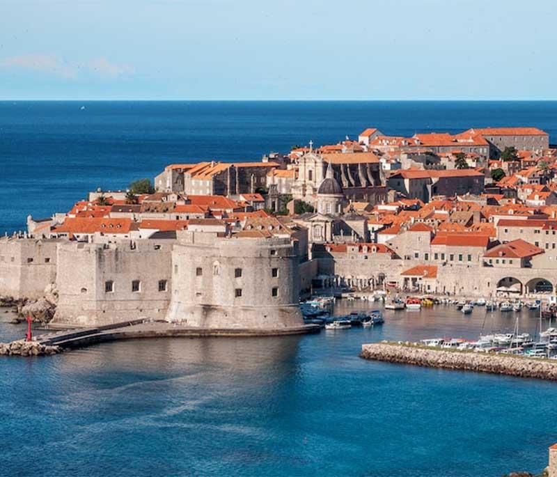 Dubrovnik, with well-preserved medieval walls, historic buildings, and stunning Adriatic views, the Pearl of the Adriatic.