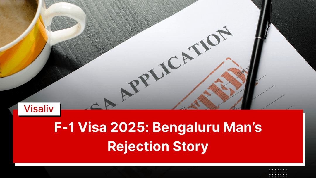 F-1 Visa 2025 case: Bengaluru man faces rejection, illustrating common challenges for Indian students seeking US visas.