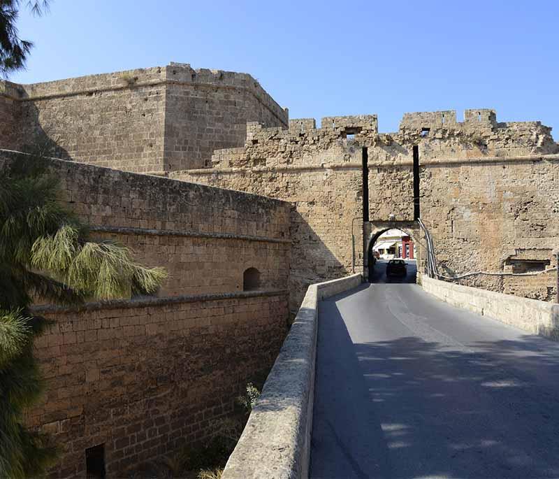 Famagusta Old City Walls, impressive medieval fortifications surrounding the historic city, rich in history and architecture.