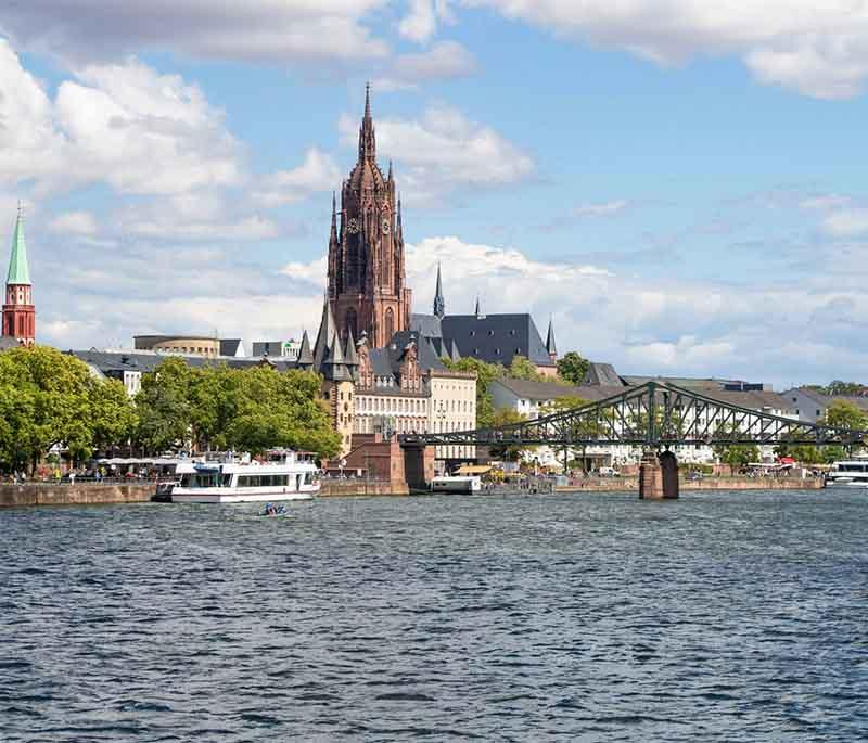 Frankfurt Cathedral, Frankfurt, a Gothic cathedral known for its architecture and as coronation site of Holy Roman Emperors.